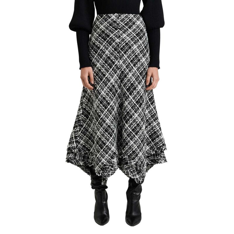 Veronika Maine Wide Check Tweed Skirt image number 0
